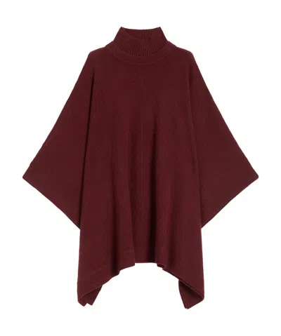 Max Mara Cashmere Cape In Burgundy