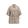 Max Mara Beige Cashmere Coat In Gray