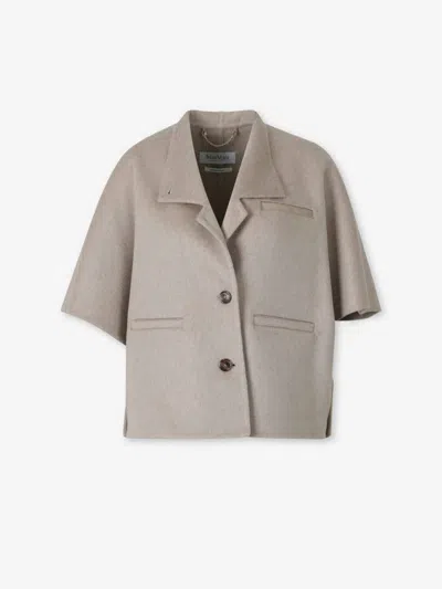 Max Mara Cashmere Cape Coat In Gray