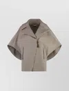 Max Mara Cashmere Cape-coat With Wide Lapel Collar In Gray