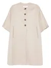 Max Mara Button-fastening Cashmere Cape Coat In Gray
