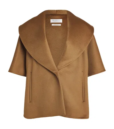 Max Mara Cashmere Cape Poncho In Brown
