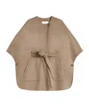 Max Mara Cashmere Cape With Belt In Brown