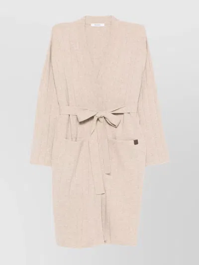 MAX MARA CASHMERE CARDIGAN WITH BELTED WAIST AND POCKETS