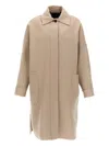 Max Mara 'baruffa' Long Sleeves Coat In Neutral