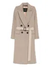 Max Mara Belted Cashmere Coat In Brown