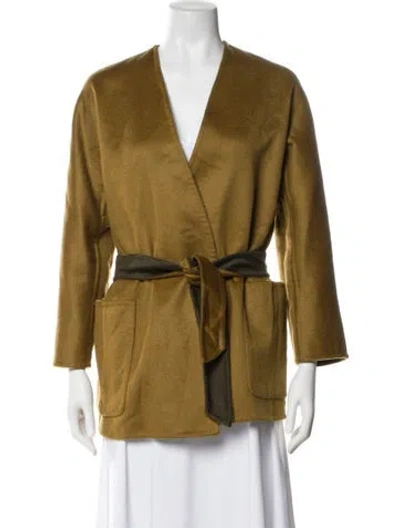 Pre-owned Max Mara Cashmere Coat In Green