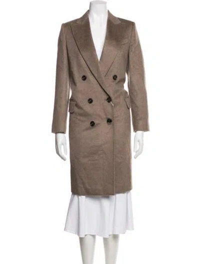 Pre-owned Max Mara Cashmere Coat In Neutral