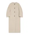 Max Mara Album Collarless Cashmere Long Coat In Nude