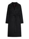 Max Mara Cashmere Coat With Belt In Black