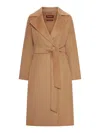 Max Mara Cashmere Coat With Belt In Brown