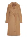Max Mara Wool Cashmere Silk Wrap Coat In Brown
