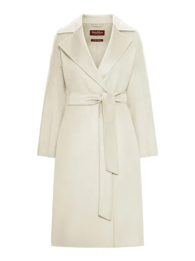 Max Mara Cashmere Coat With Belt In Neutral