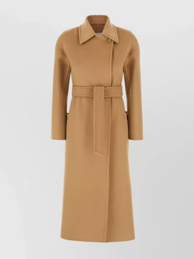 MAX MARA CASHMERE COAT WITH BELTED WAIST AND LONG LENGTH