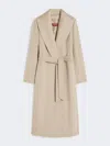 Max Mara Cashmere Coat With Zibeline Finish In Neutral