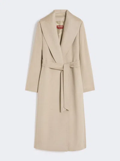 Max Mara Cashmere Coat With Zibeline Finish In Neutral