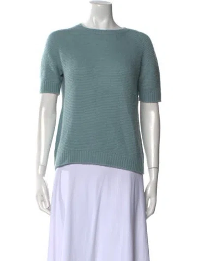 Pre-owned Max Mara Cashmere Crew Neck Sweater In Blue