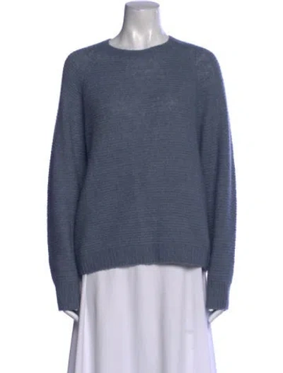 Pre-owned Max Mara Cashmere Crew Neck Sweater In Blue