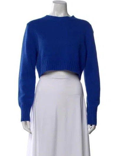 Pre-owned Max Mara Cashmere Crew Neck Sweater In Blue
