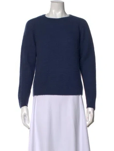 Pre-owned Max Mara Cashmere Crew Neck Sweater In Blue