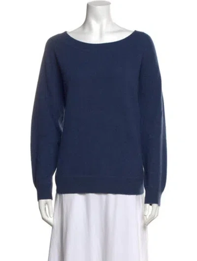 Pre-owned Max Mara Cashmere Crew Neck Sweater In Blue