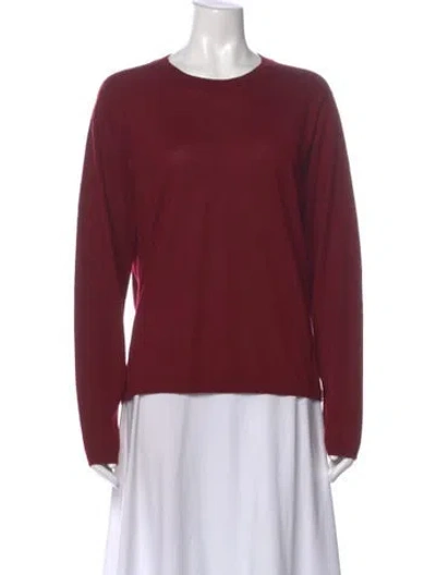 Pre-owned Max Mara Cashmere Crew Neck Sweater In Burgundy