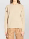 Max Mara Crew Neck Sweater In Cashmere In Neutral
