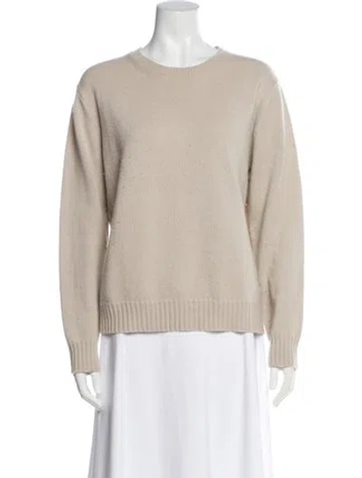 Pre-owned Max Mara Cashmere Crew Neck Sweater In Neutral