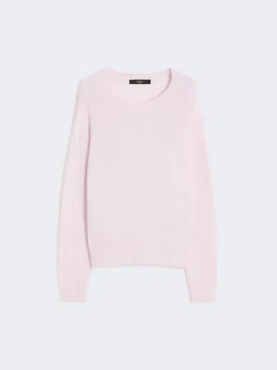 Max Mara Cashmere Crew-neck Sweater In Pink