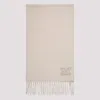 Max Mara Cashmere Scarf With Fringed Hem In Gold