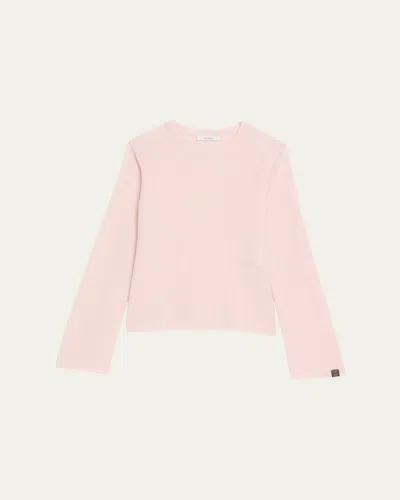 Max Mara Cashmere Diamond Knit Sweater In Pink
