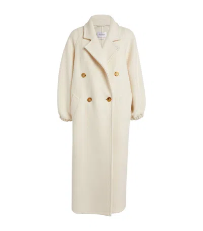 Max Mara Cashmere Double-breasted Coat In White