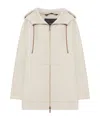 Max Mara Double-layer Pure Cashmere Sweatshirt Coat In White