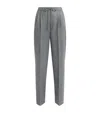 Max Mara Cashmere Drawstring Straight Trousers In Gray