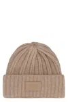 Max Mara Macbeth Wool Cashmere Ribbed Hat Hats Beige In Neutral