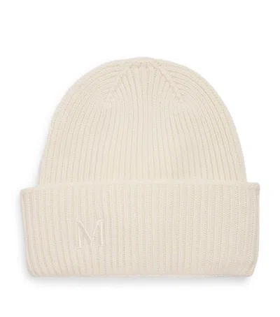 Max Mara Cashmere Embroidered Beanie In White