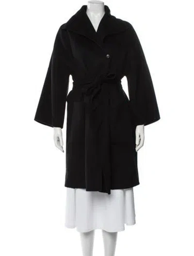 Pre-owned Max Mara Cashmere Faux Fur Coat In Black