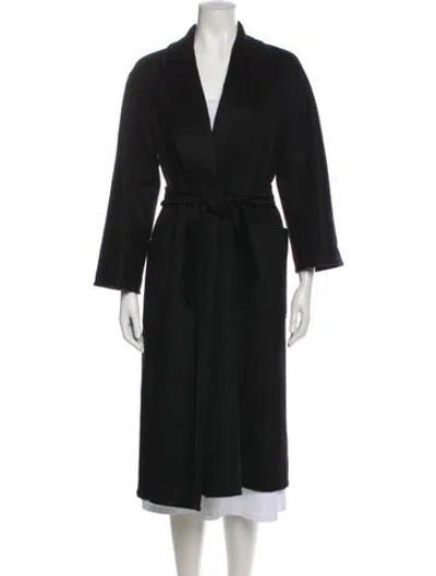 Pre-owned Max Mara Cashmere Faux Fur Coat In Blue