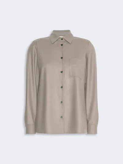 Max Mara Cashmere Foule Shirt In Sable