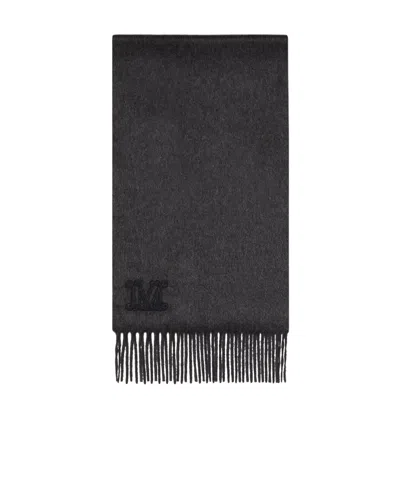 Max Mara Cashmere Fringed Scarf In Gray