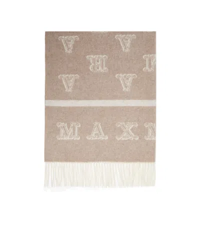 Max Mara Cashmere Fringed Scarf In Nude