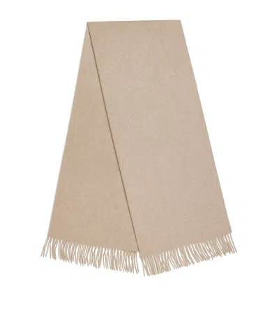 Max Mara Cashmere Fringed Scarf In Sand