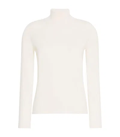Max Mara Cashmere Funnel-neck Sweater In White