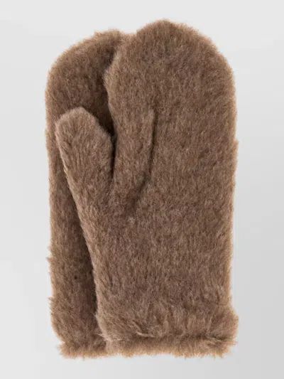 Max Mara Cashmere Gloves In Brown