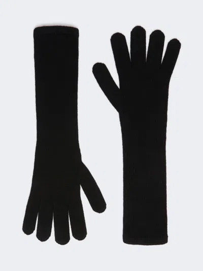 Max Mara Cashmere Gloves In Black