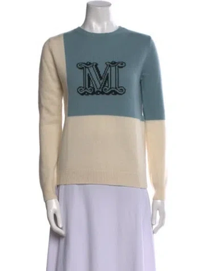 Pre-owned Max Mara Cashmere Graphic Print Sweater W/ Tags In Neutral