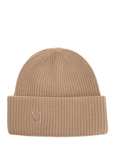 Max Mara Cashmere Hat Hats Beige In Multi
