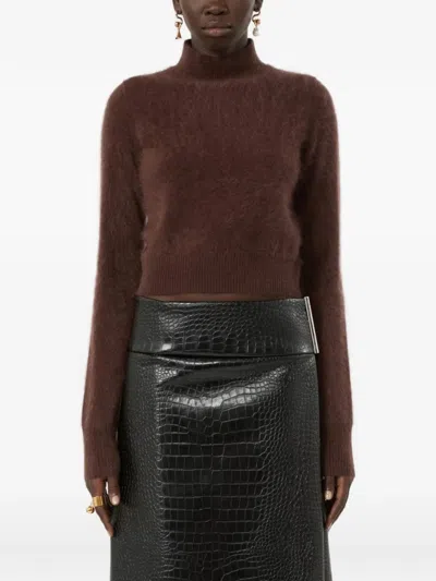 Max Mara Cashmere High-neck Sweater In Brown