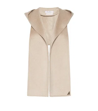 Max Mara Cashmere Hooded Scarf In Beige