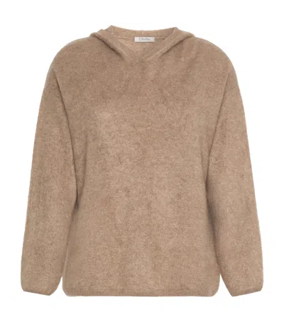 Max Mara Cashmere Hooded Sweater In Brown
